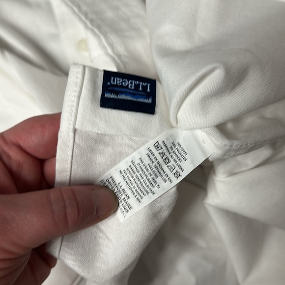 LL Bean Nwt tall true cool slightly fitted stretchy white button down shirt - Picture 7 of 8